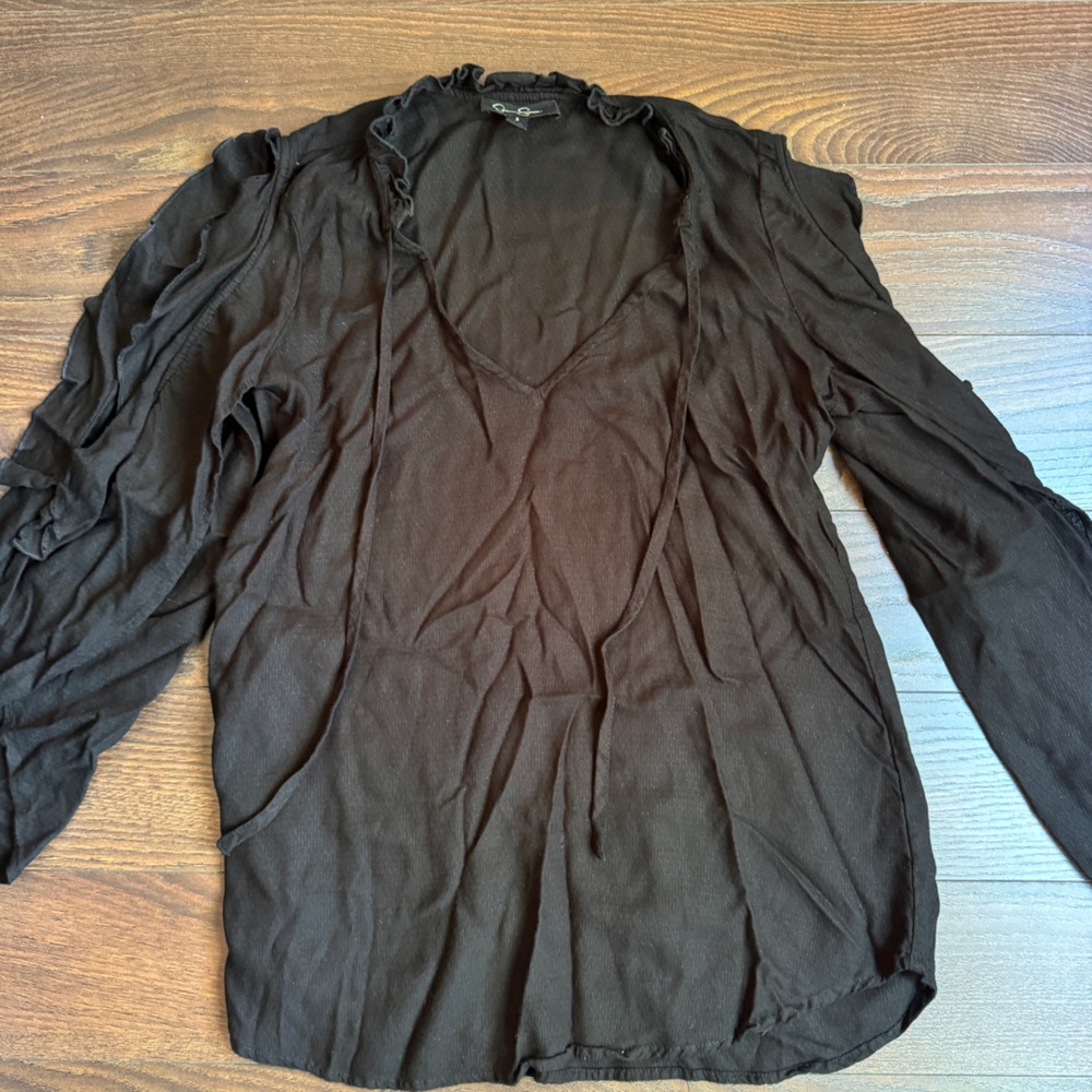 Black cold shoulder blouse